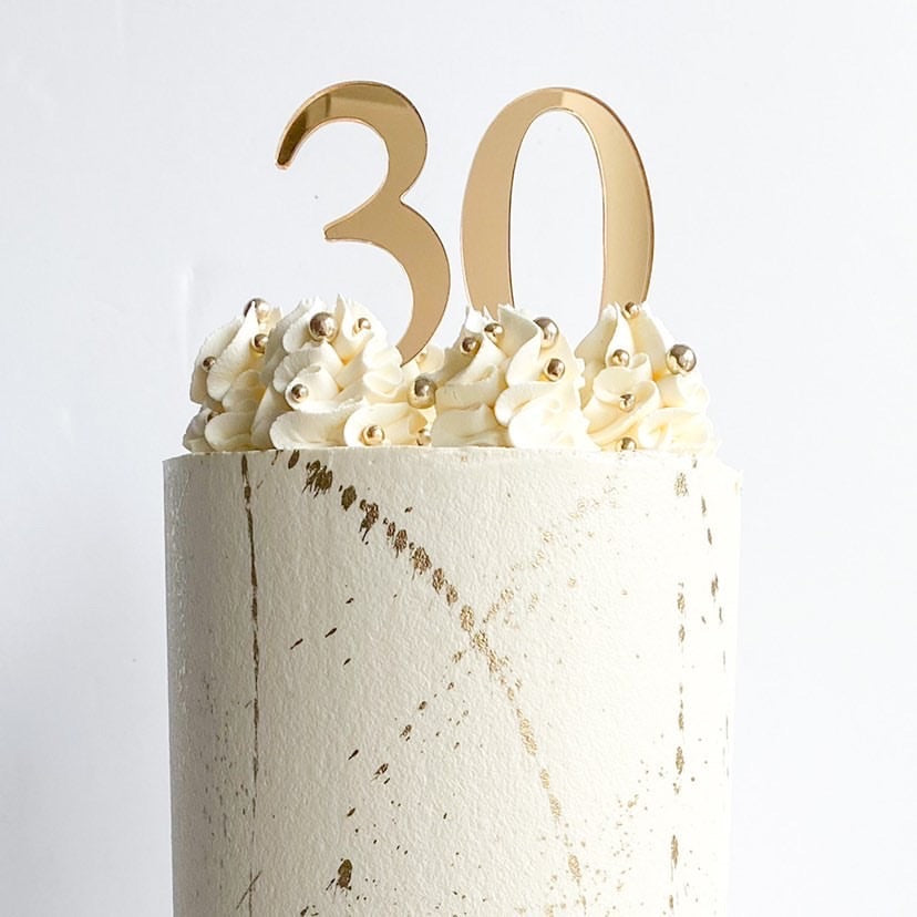 Acrylic single number cake topper – Burnt Island Occasions LTD