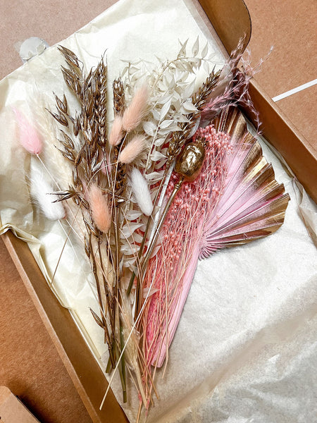 Dried Flower - Pink & gold