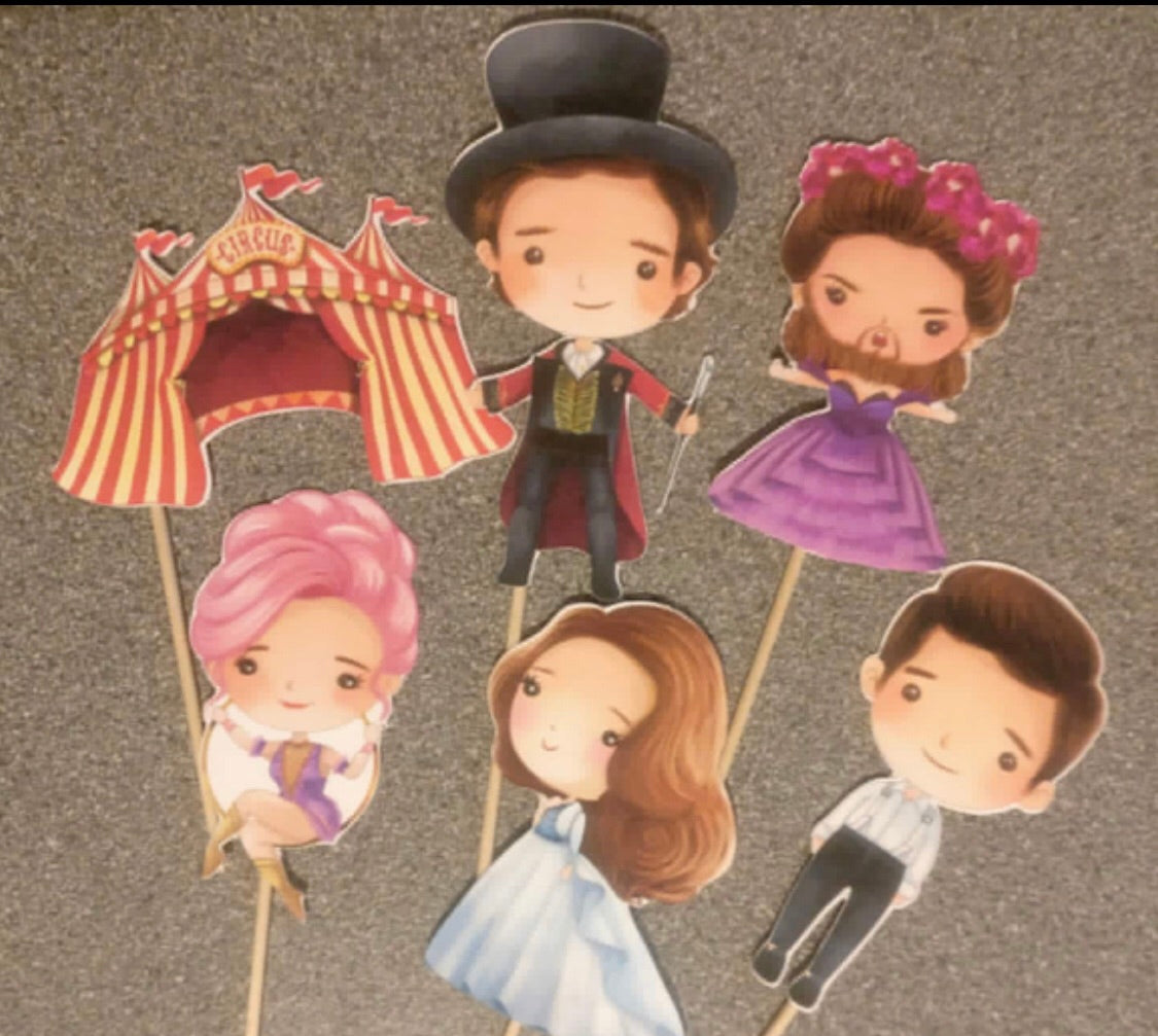 Greatest Showman cupcake &amp; cake toppers – Burnt Island Occasions LTD