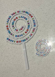 Acrylic Printed ‘Happy Birthday to you..’ charm / topper