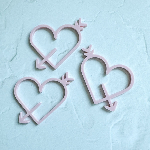 Valentines set of 3 cupcake charms - arrow heart