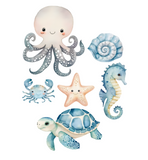 Acrylic Printed Charm Set - Under the Sea