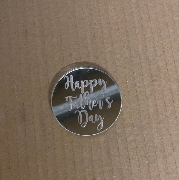 ‘Happy Father’s Day’ mirror silver disc