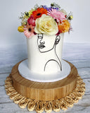 Acrylic lady face line silhouette Cake topper / charm without skewer