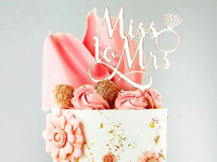 Miss to Mrs - acrylic cake topper (design as shown)