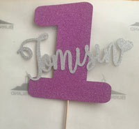 Two-Tone Name and Age Cake Topper