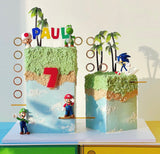 Sonic & Mario inspired acrylic cake topper set