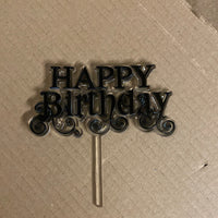 Black and clear “Happy birthday”