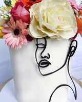 Acrylic lady face line silhouette Cake topper / charm without skewer