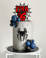 Spider inspired acrylic cake topper