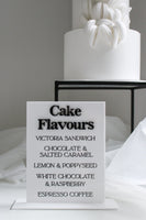Cake Flavours Sign