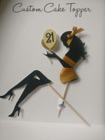 Two Piece Party Lady Silhouette Cake Topper