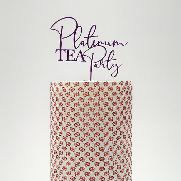 Jubilee acrylic ‘Platinum Tea Party’ topper or charm