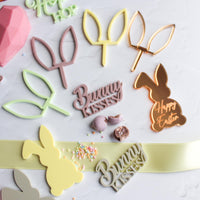 Easter ‘Hop, Hop, Hop’ Cupcake / cake charm silhouette (no wording)