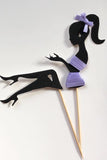 Two Piece Lady Silhouette Cake Topper