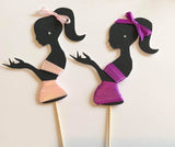 Two Piece Lady Silhouette Cake Topper