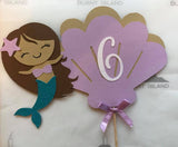 Mermaid with Shell Cake Topper